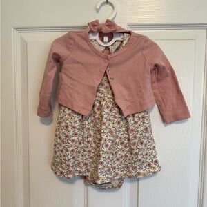 Carters Baby Dress with Cardigan and bow